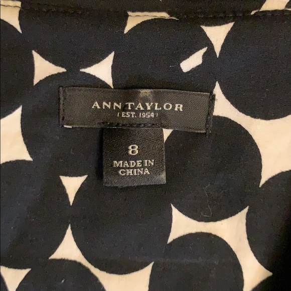 👗 Black and OffWhite Ann Taylor Dot Dress Sz8 EUC - Picture 2 of 6